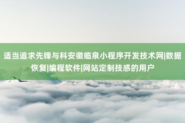 适当追求先锋与科安徽临泉小程序开发技术网|数据恢复|编程软件|网站定制技感的用户